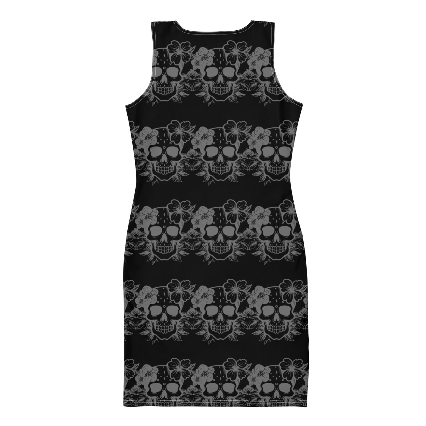 Black & Grey Skull Bodycon Dress