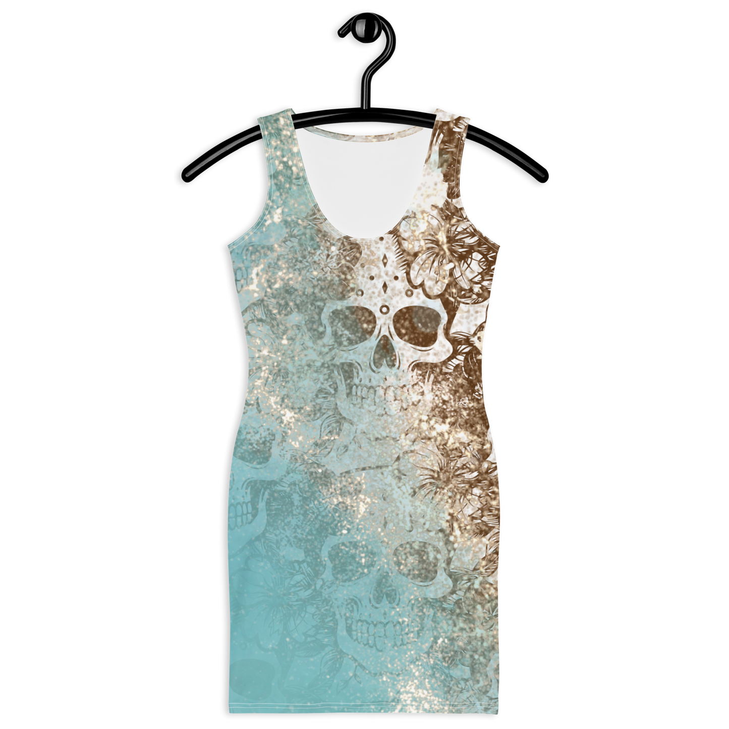 Oceanic Skull in Teal Dress