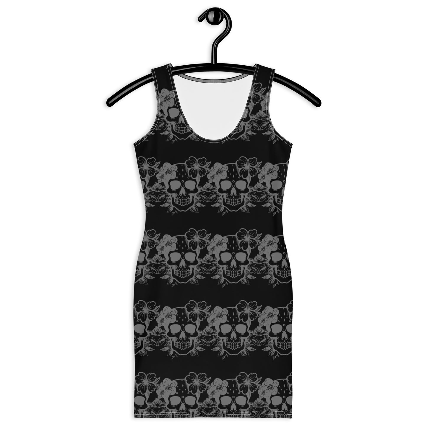 Black & Grey Skull Bodycon Dress