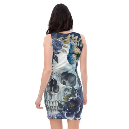 Blue Floral Skull Dress