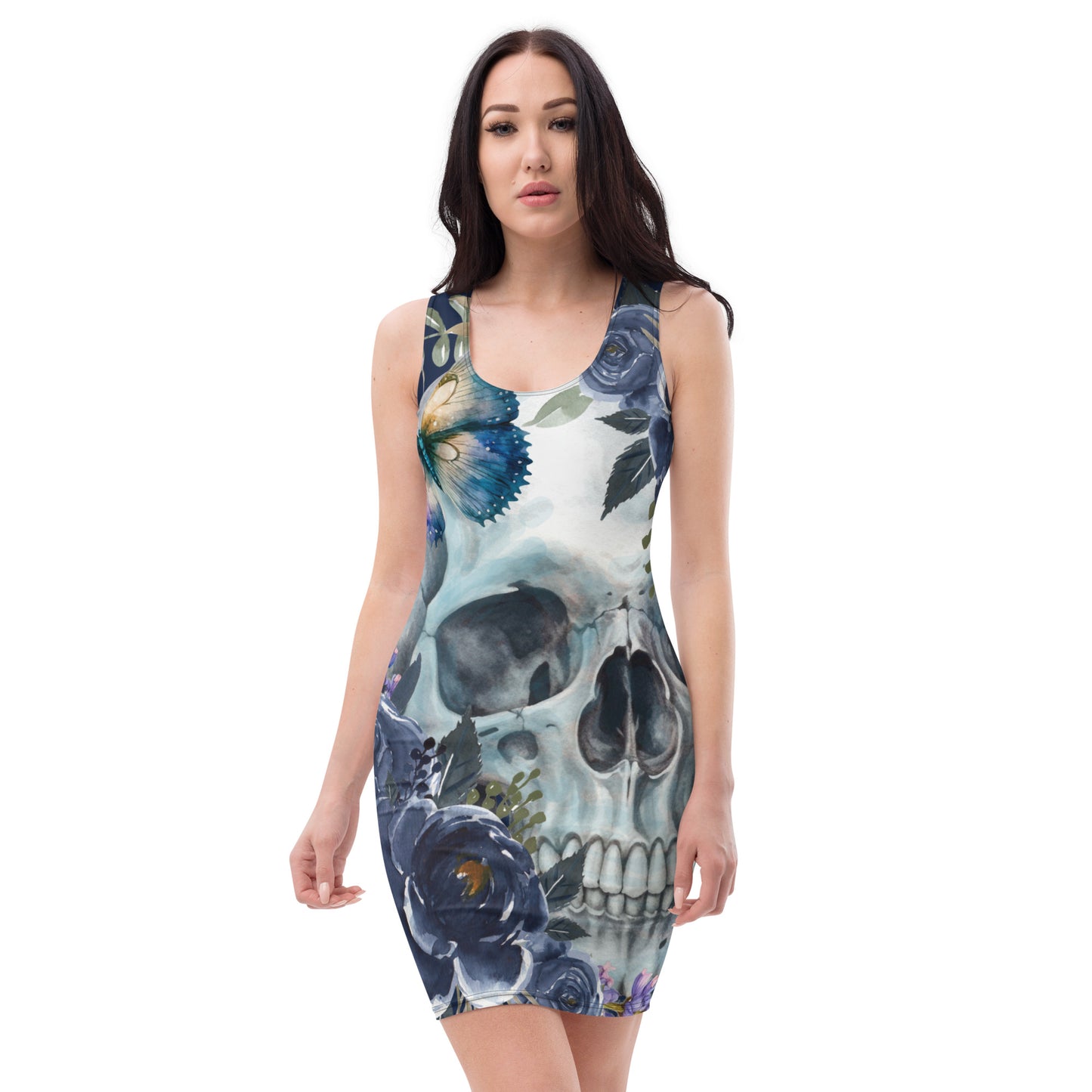 Blue Floral Skull Dress