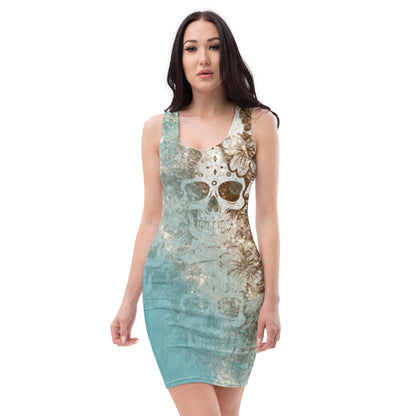 Oceanic Skull in Teal Dress