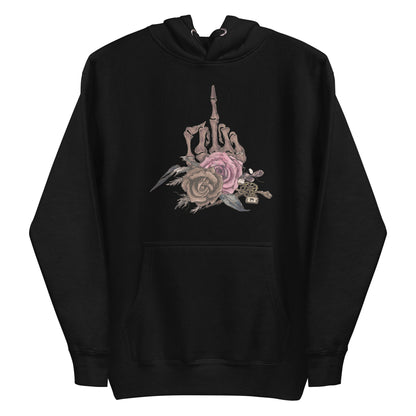 Vintage Skeleton Hand & Roses Classic Hoodie