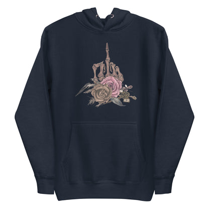 Vintage Skeleton Hand & Roses Classic Hoodie